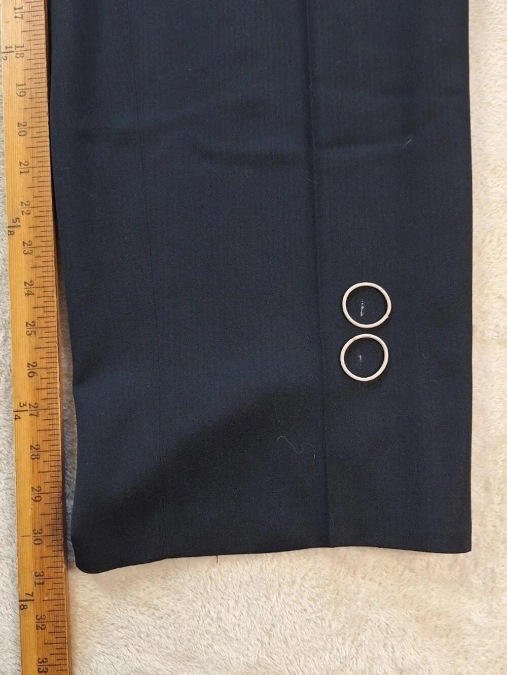 Nino Cerruti Suit Mens 44 Black Wool Double Breasted Ventless Jacket Pants
